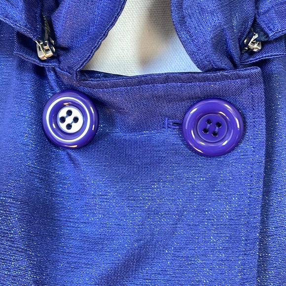 A.Y.K. GIRLS SHIMMER PERIWINKLE PURPLE TRENCH COAT - Picture 2 of 15